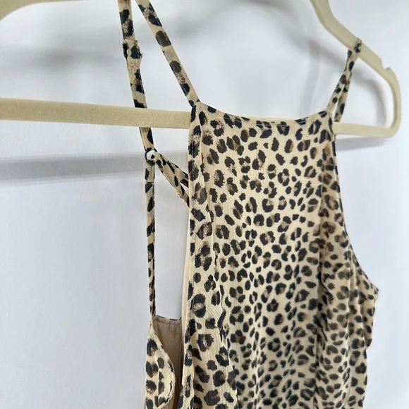 Abercrombie & Fitch Daphne BROWN LEOPARD Animal Print BOHO Slip Dress WOMENS S - Picture 5 of 9